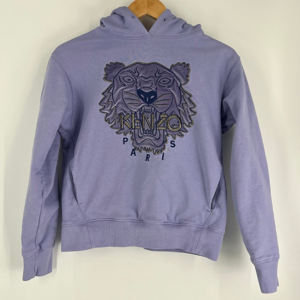 Kenzo Paris Kids Purple‎ Tiger Hoodie M Embroidered Designer Streetwear Hype